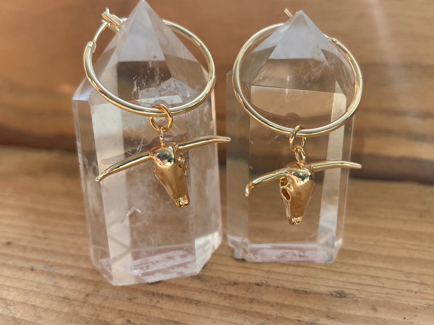 Buffalo Skull Hoop earrings